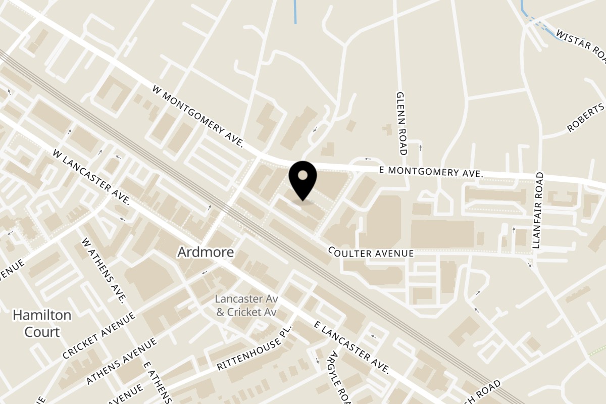 Map showing the location of DanDan Ardmore on 30 Parking Plza in Ardmore